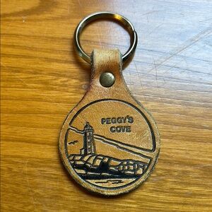 Peggy's Cove Leather Keychain vintage
